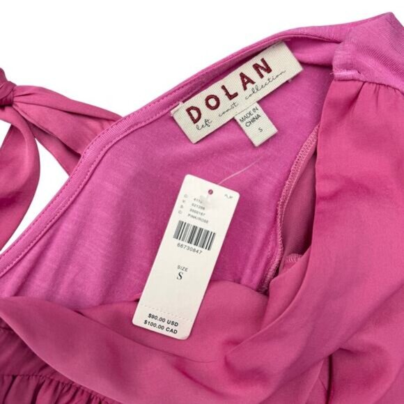 NWT DOLAN Anthropologie Cut-Out V-Neck Peplum Top Sz Small Pink - Picture 5 of 7